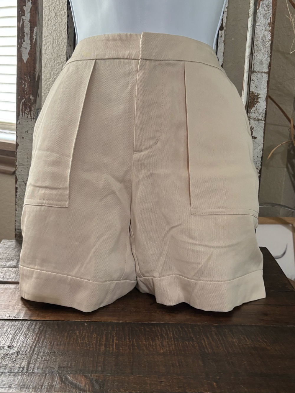 Ivanka Trump Cream High-Waist Bermuda Shorts